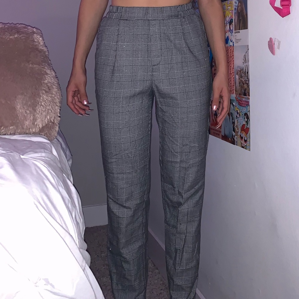 Plaid Grey and Black Pants